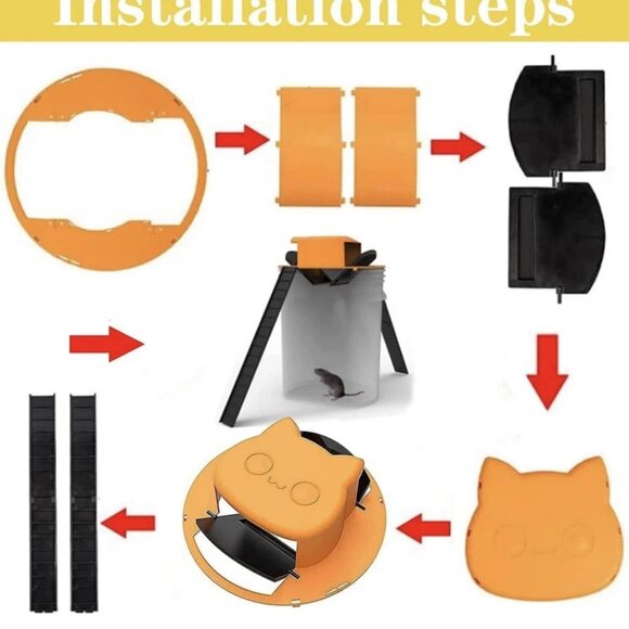 Mouse Trap Bucket Lid, Double Trap Door Style Bucket Mouse Trap -Humane - Picture 4 of 8